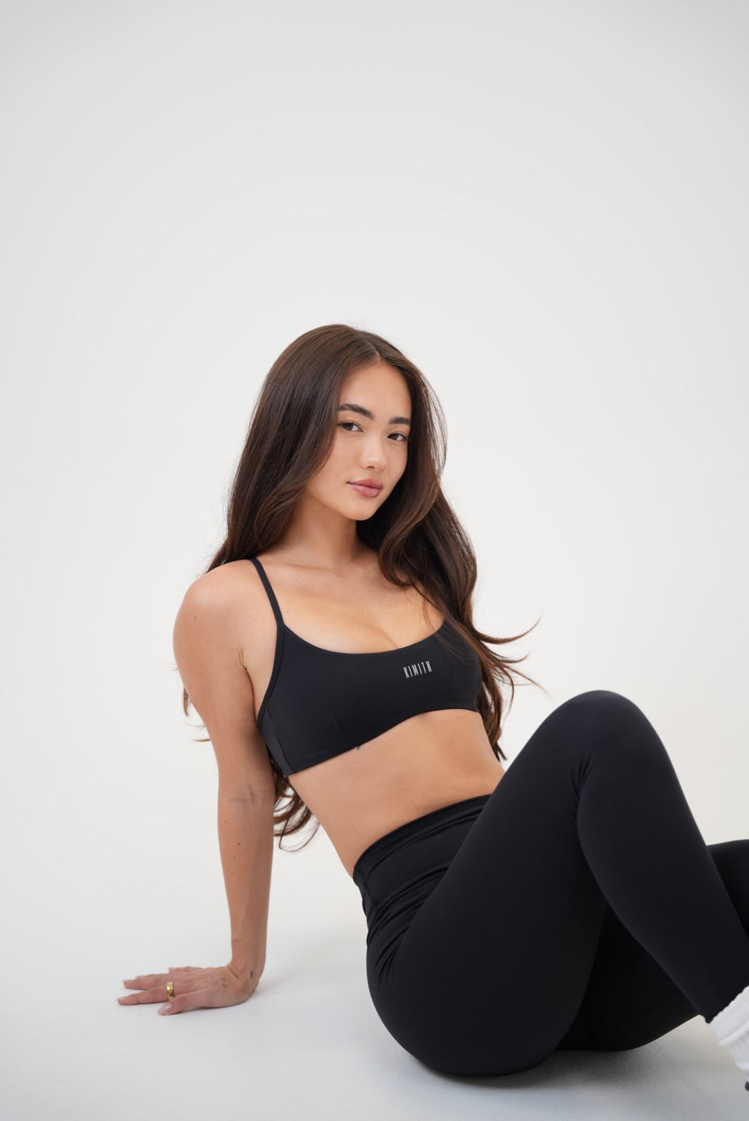 Legging My Time Is Divine Negro Esculpido con Cintura en V