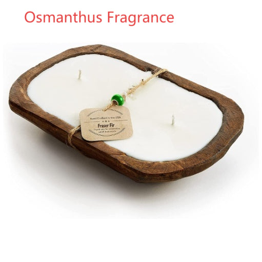 Velas de Lavanda Retro de Madera con Tres Mechas para Aromaterapia