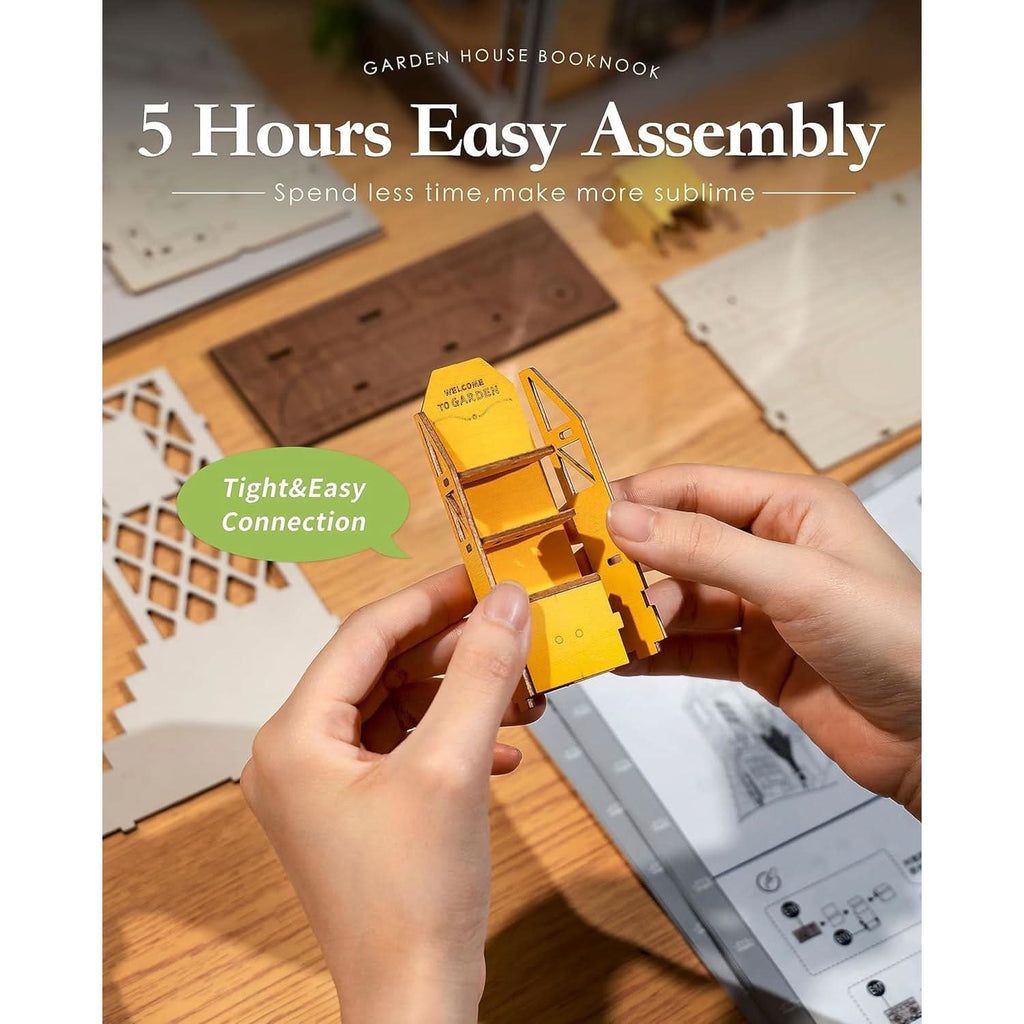 Book Case | Diy Garden House Book Nook Kit with LED