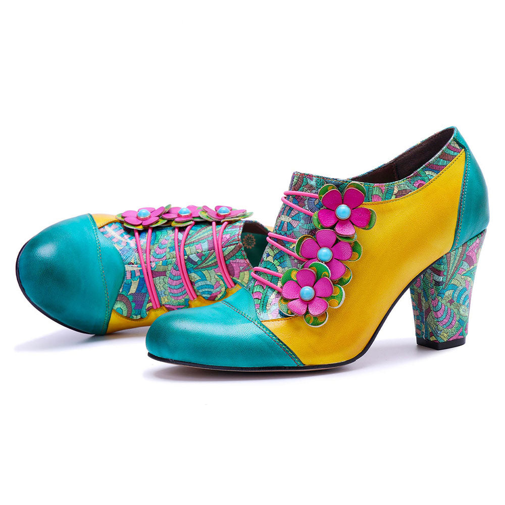 Heel | Vintage Handmade Bohemian Graffiti Pumps