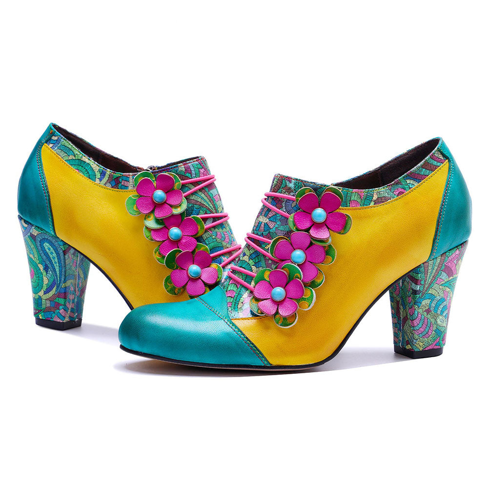 Heel | Vintage Handmade Bohemian Graffiti Pumps