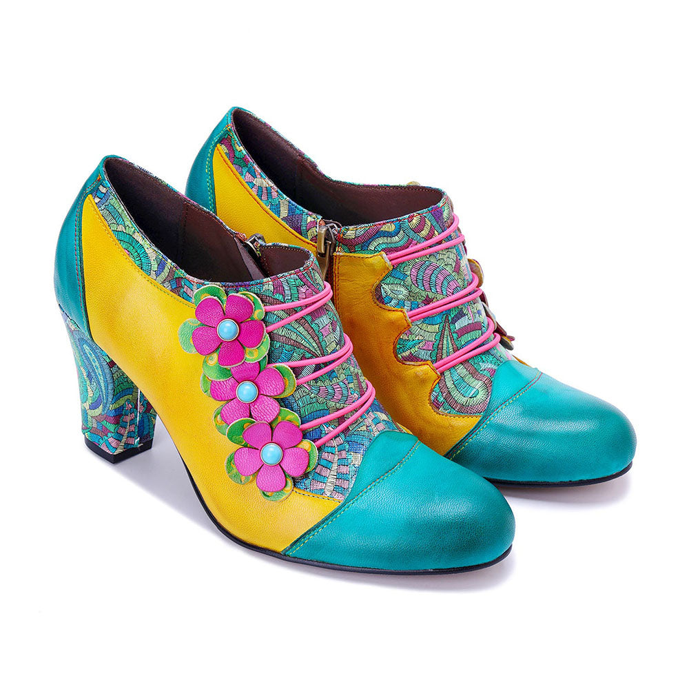 Heel | Vintage Handmade Bohemian Graffiti Pumps