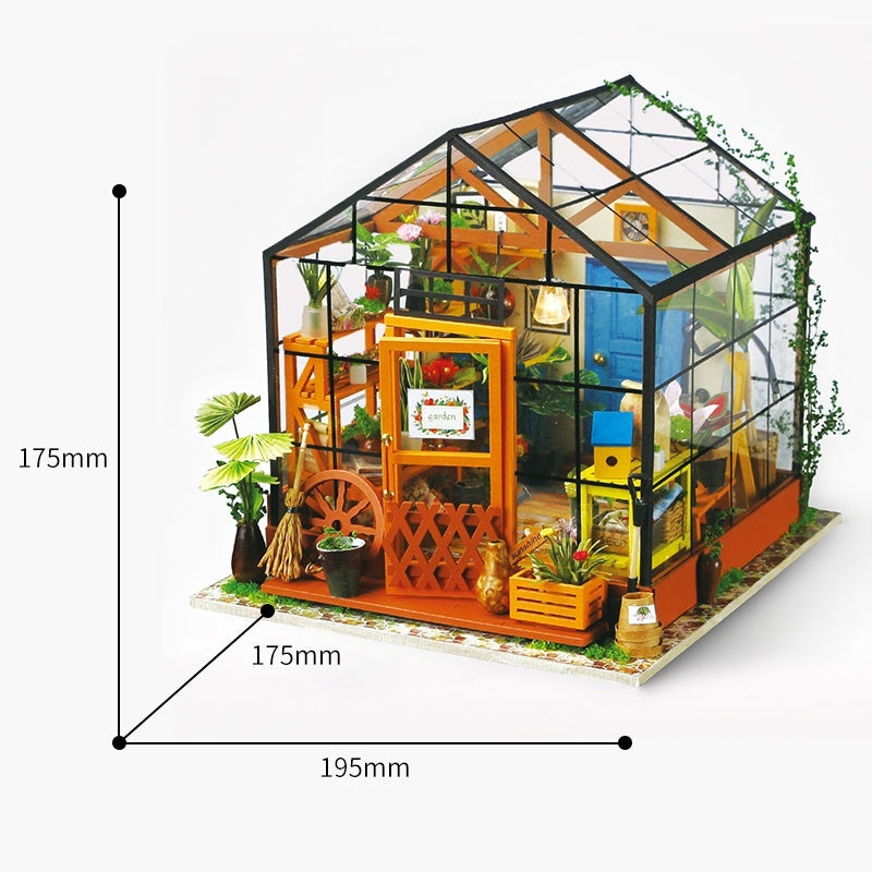 Bookshelf Decor | Miniture House | Robotime Miniature Doll House Diy Kathy's Green Garden