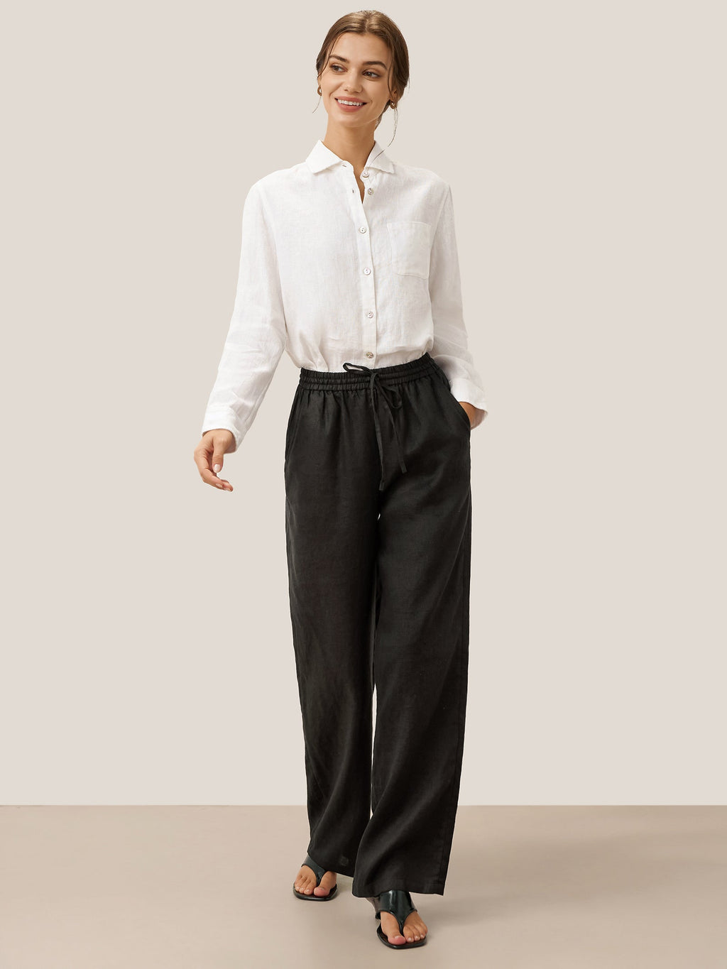 100 Linen Classic Pants Lyon