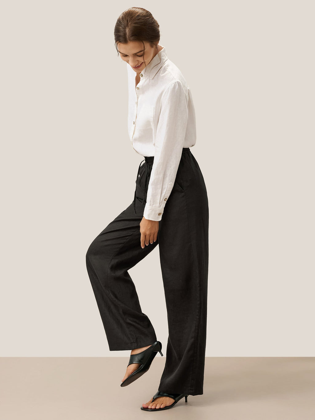 100 Linen Classic Pants Lyon