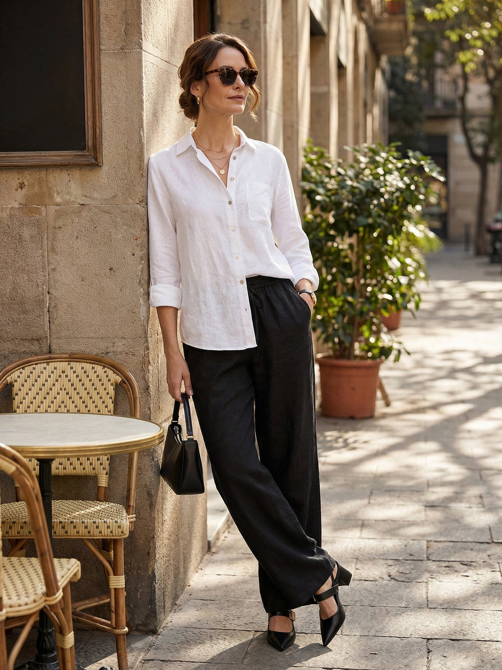 100 Linen Classic Pants Lyon