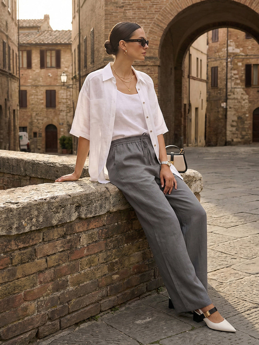 100 Linen Classic Pants Lyon
