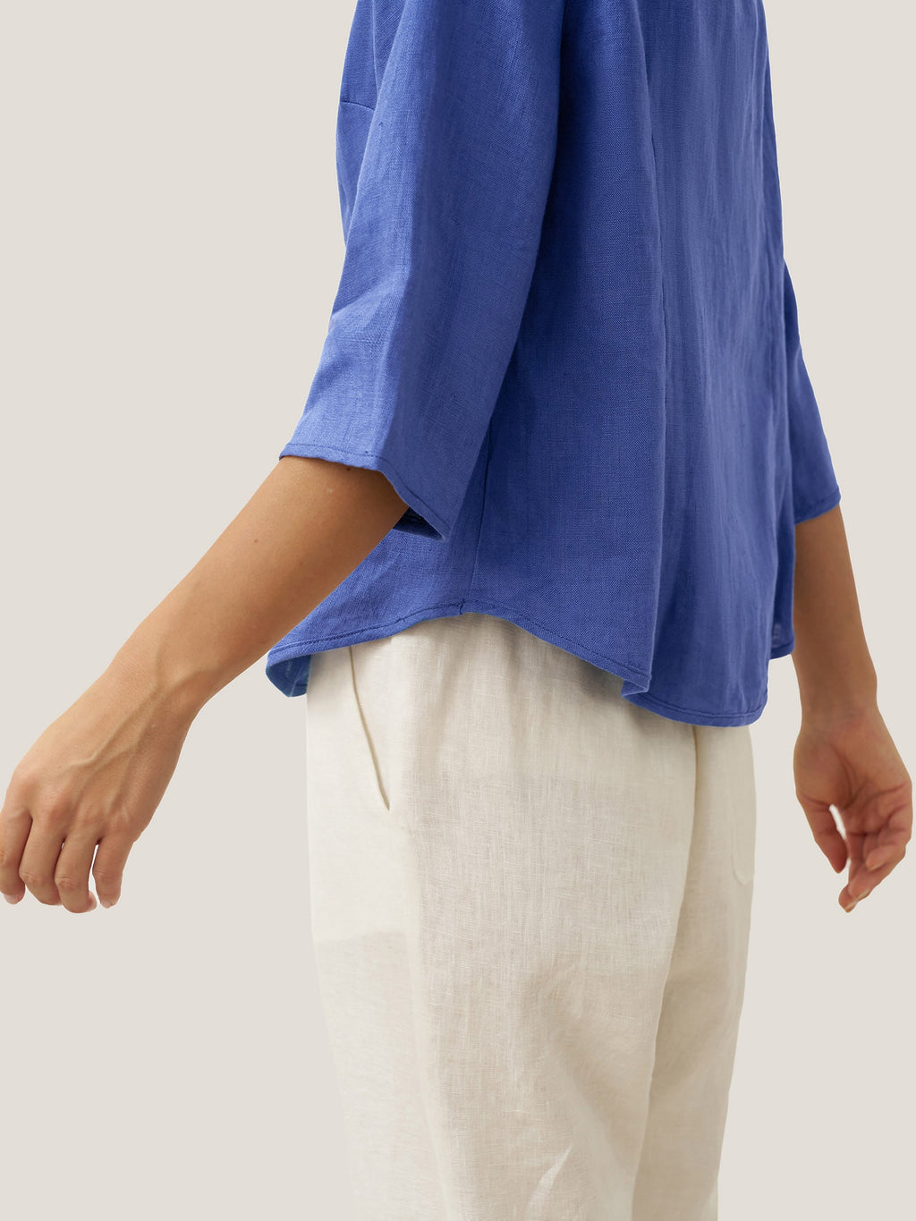 100 Linen Hand Button Fitted Jacket Amelia
