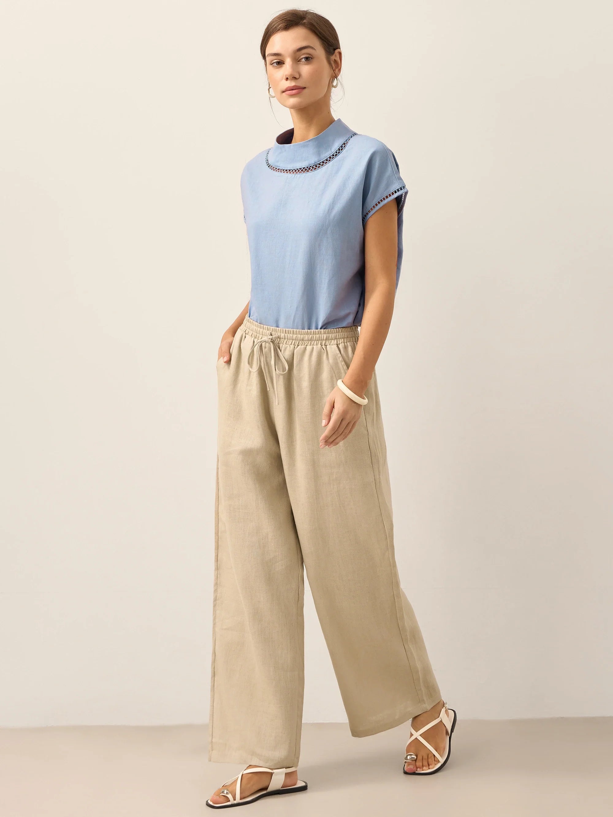 100 Linen Classic Pants Lyon