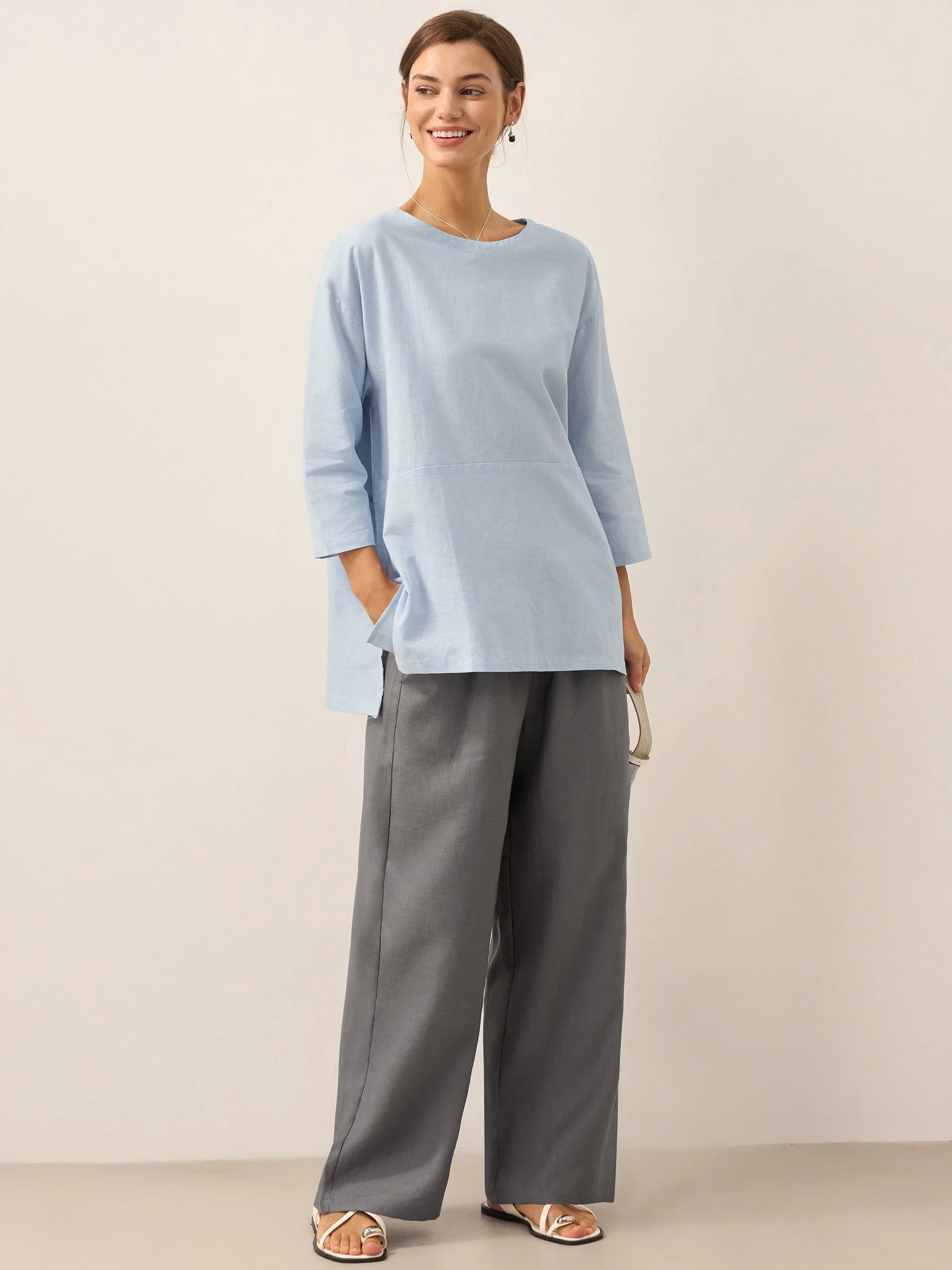 100 Linen Classic Pants Lyon
