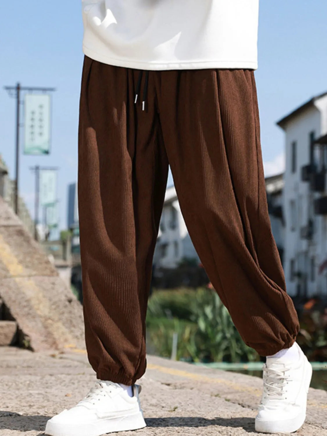 Men's Drawstring Corduroy Joggers