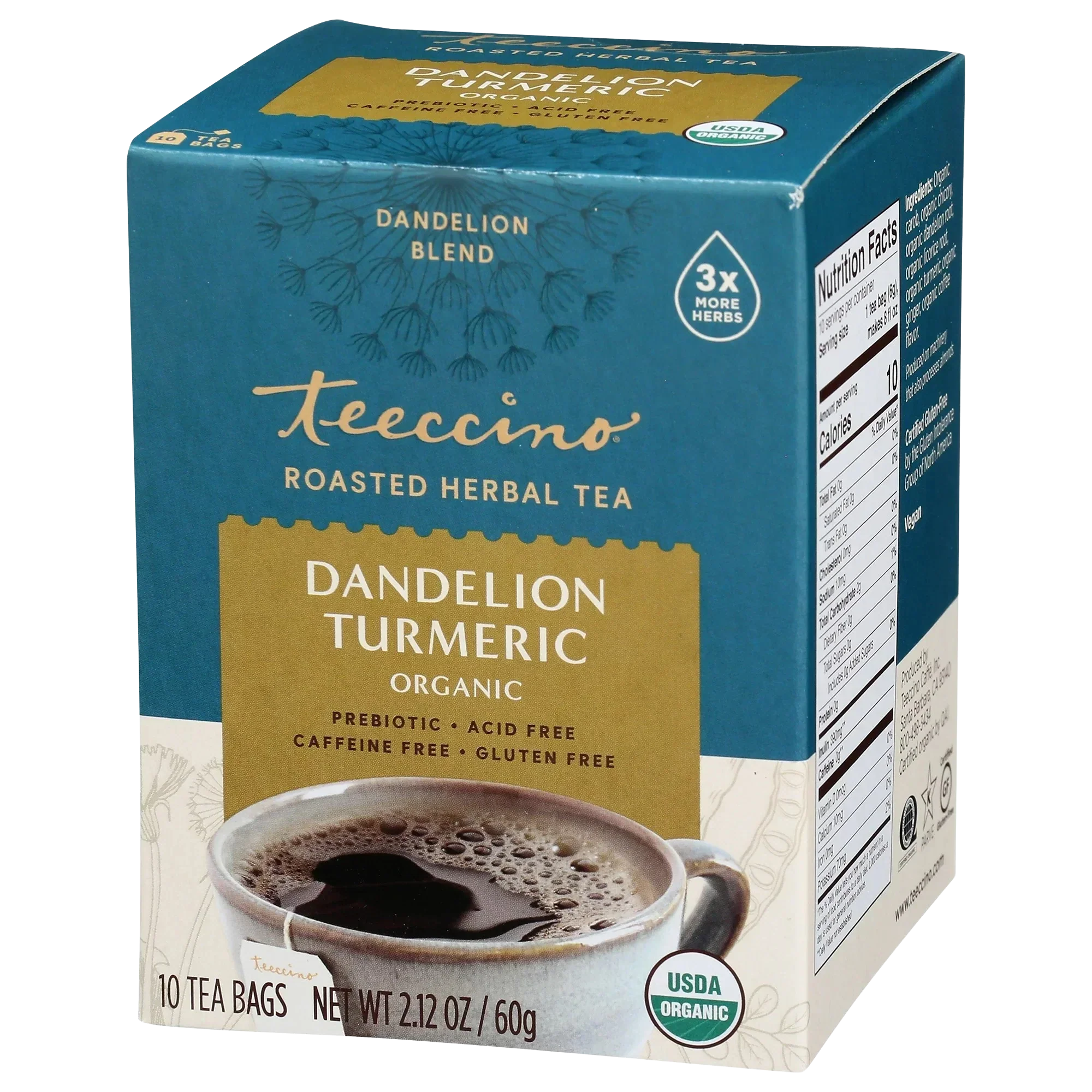 Té Herbal Asado de Diente de León y Cúrcuma