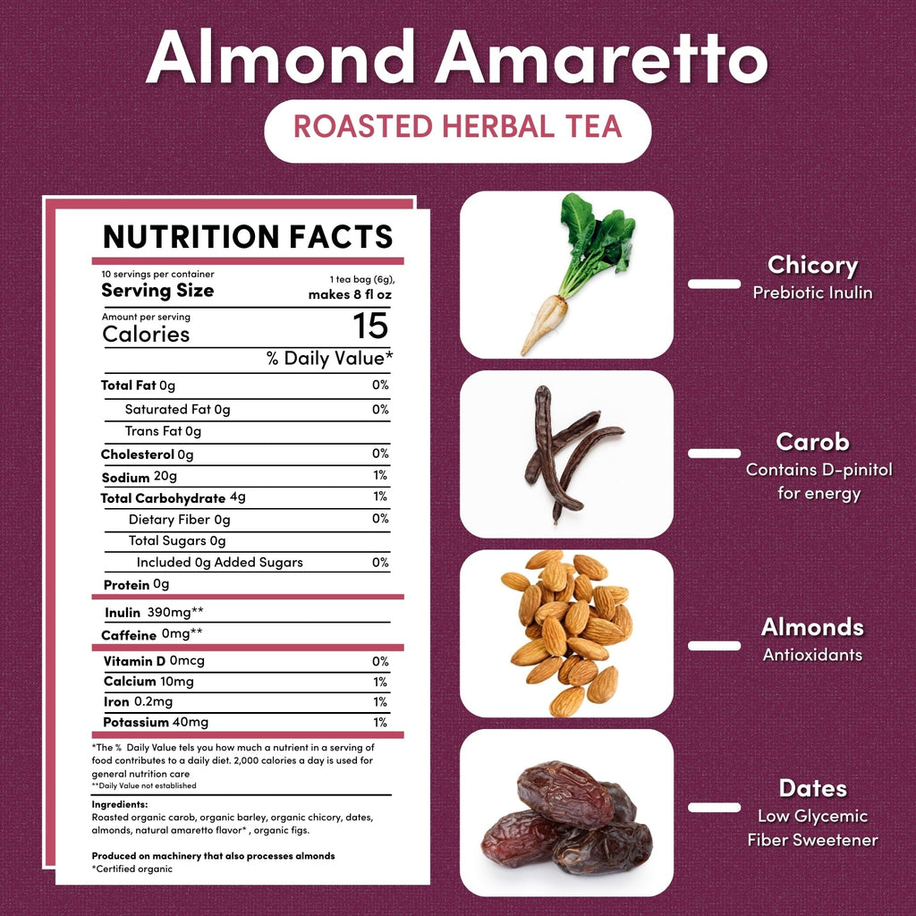 Té de hierbas tostado de almendra amaretto