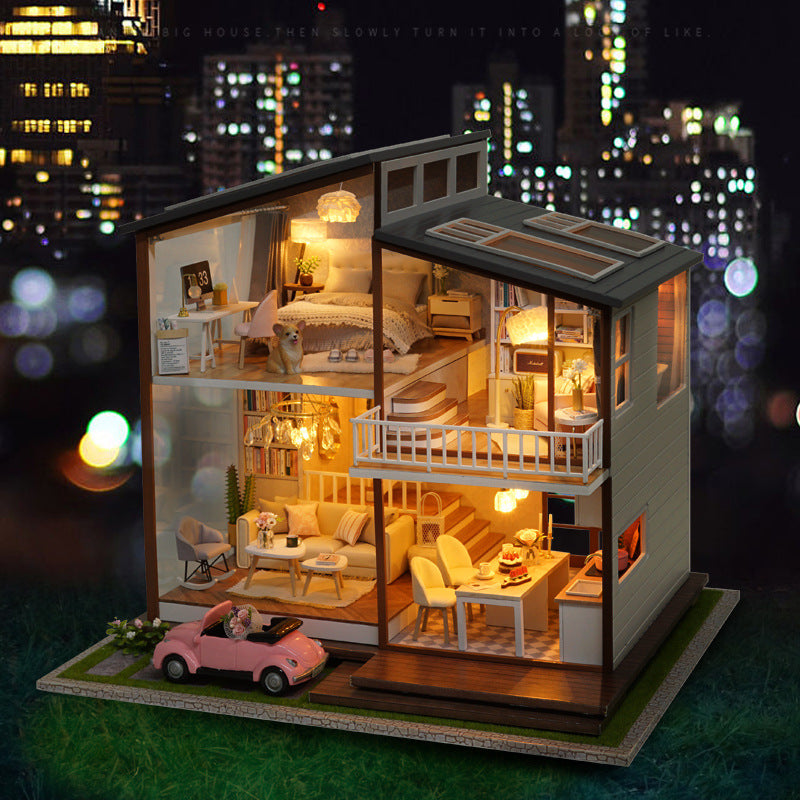 Shelf Decor | Loft Villa Handmade Small House Model Creative Birthday