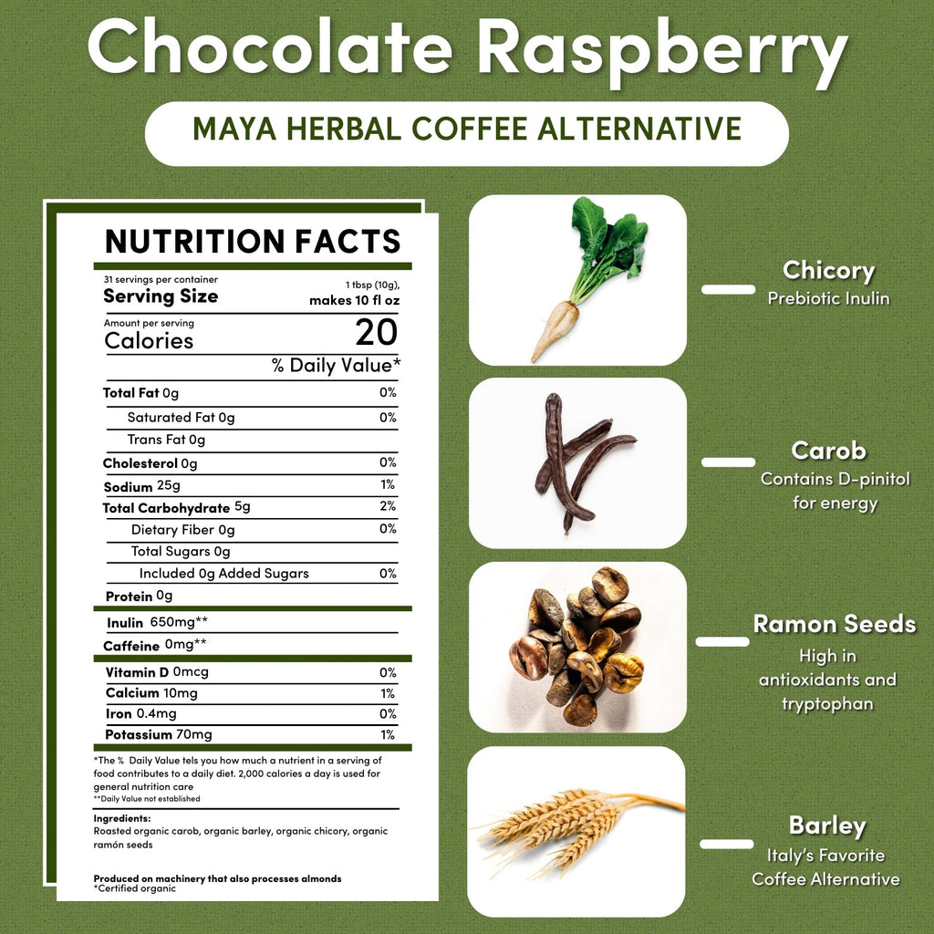Herbal Coffee | Teeccino | Chocolate Raspberry Chicory Herbal Coffee