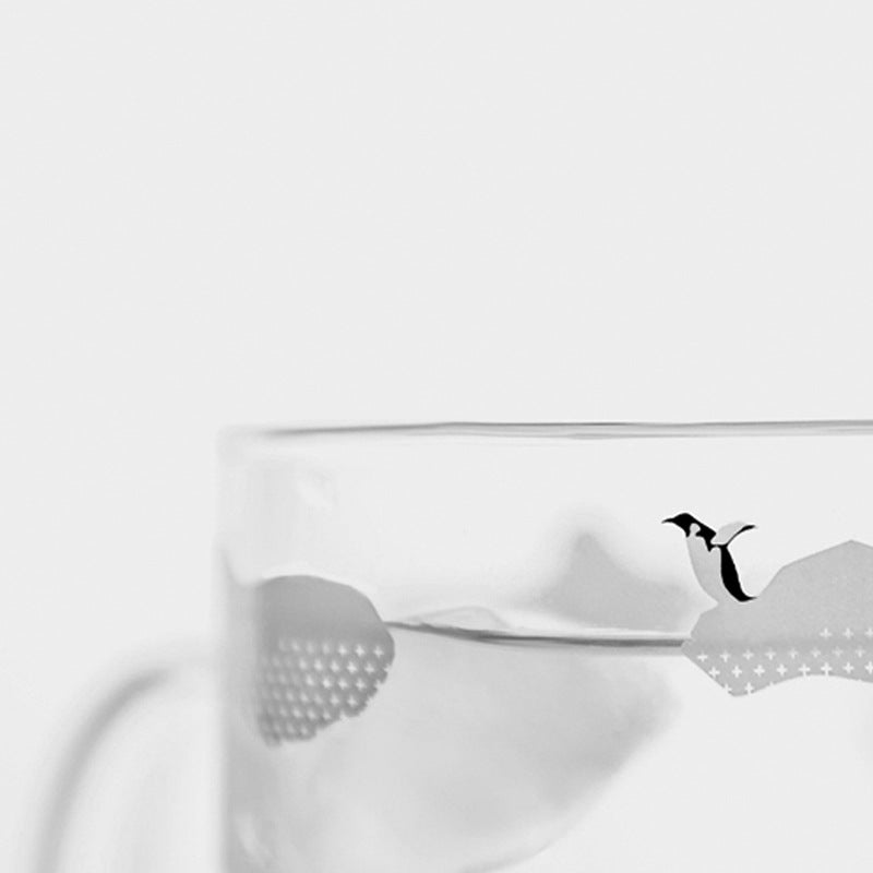 Taza linda de cristal hecha a mano Polar