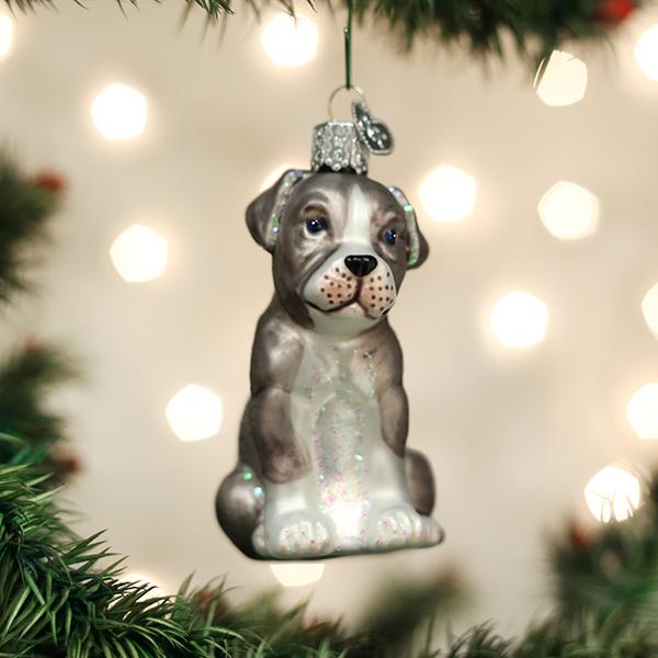 Adorno de Navidad de Pitbull Cachorro