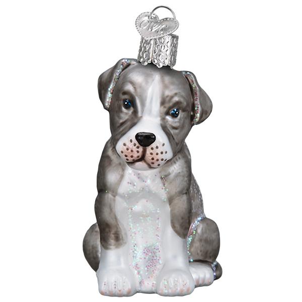 Adorno de Navidad de Pitbull Cachorro