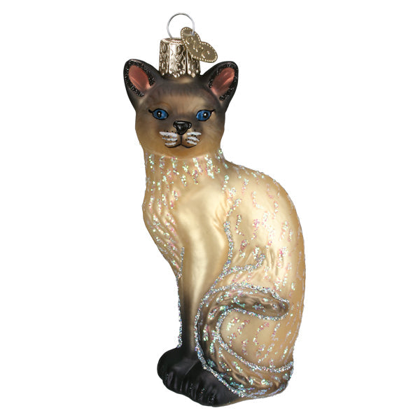 Adorno de gato siamés de color canela