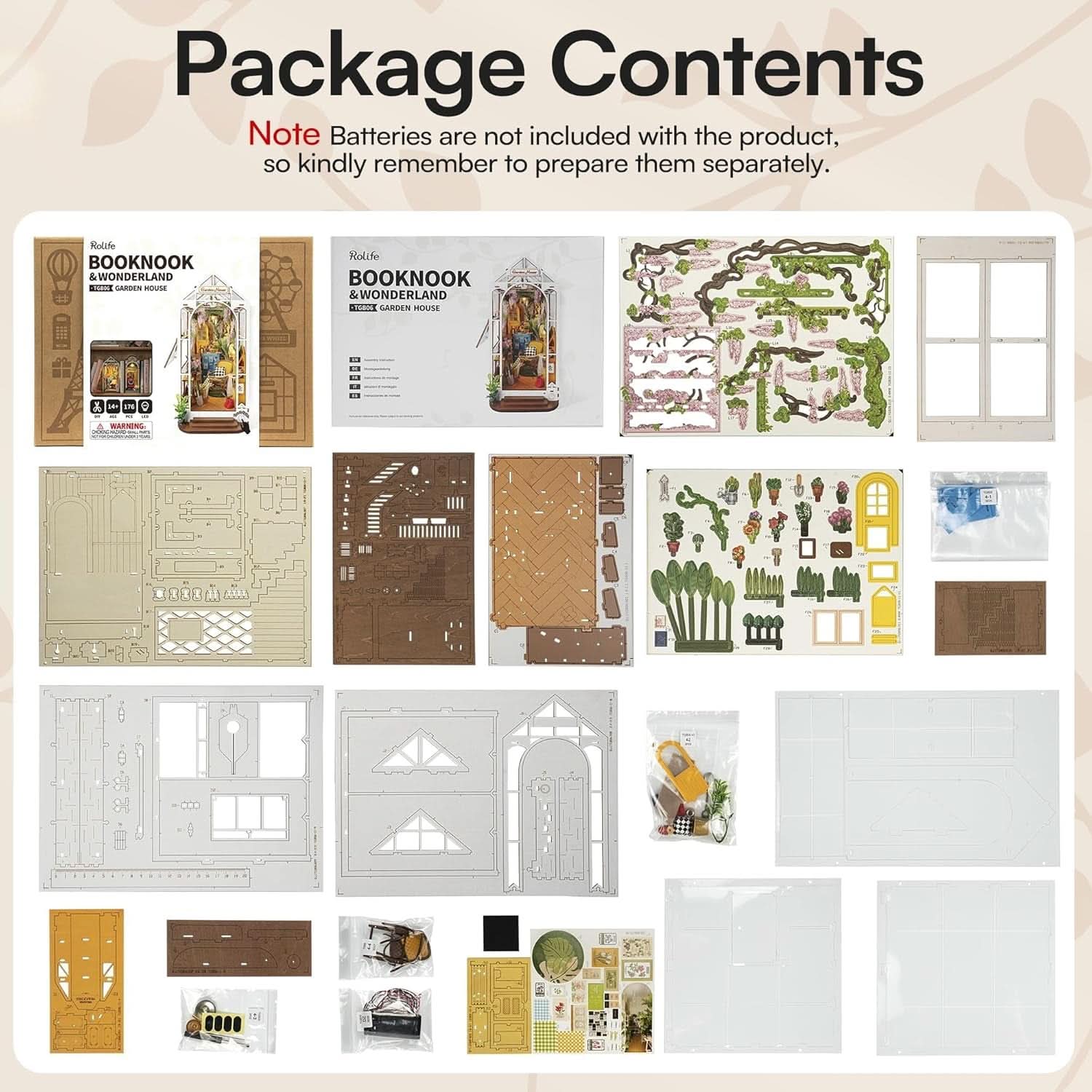 Book Case | Diy Garden House Book Nook Kit with LED