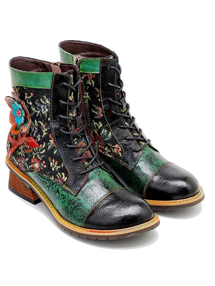 Booty | Vintage Handmade Stunning Floral Ankle Boots