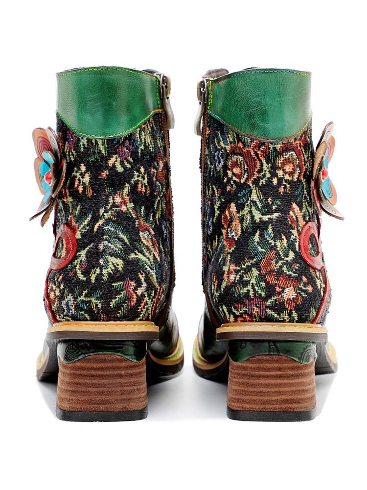 Booty | Vintage Handmade Stunning Floral Ankle Boots