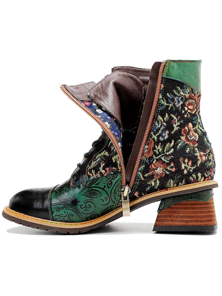 Booty | Vintage Handmade Stunning Floral Ankle Boots