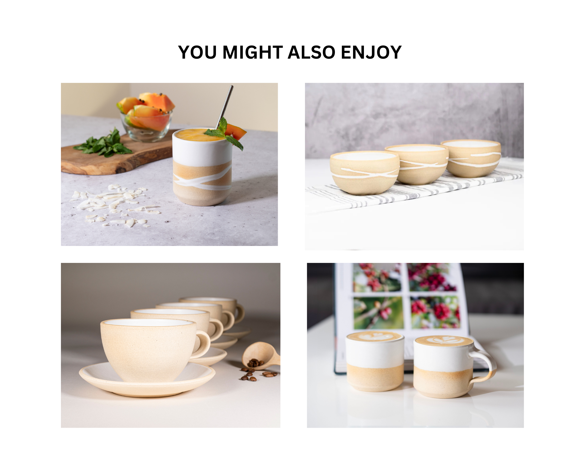 Tea | Ceramic Coffee Tea Mug with Handle Sandy White