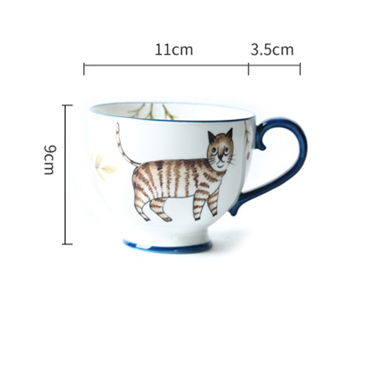Taza de cerámica con diseño retro sencillo de animales