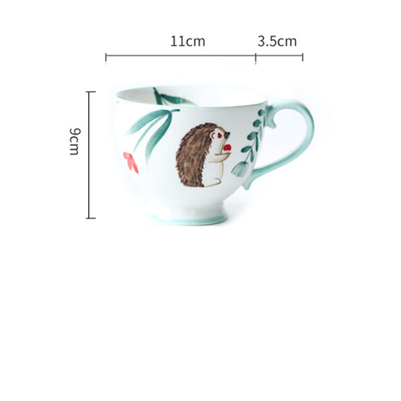Taza de cerámica con diseño retro sencillo de animales