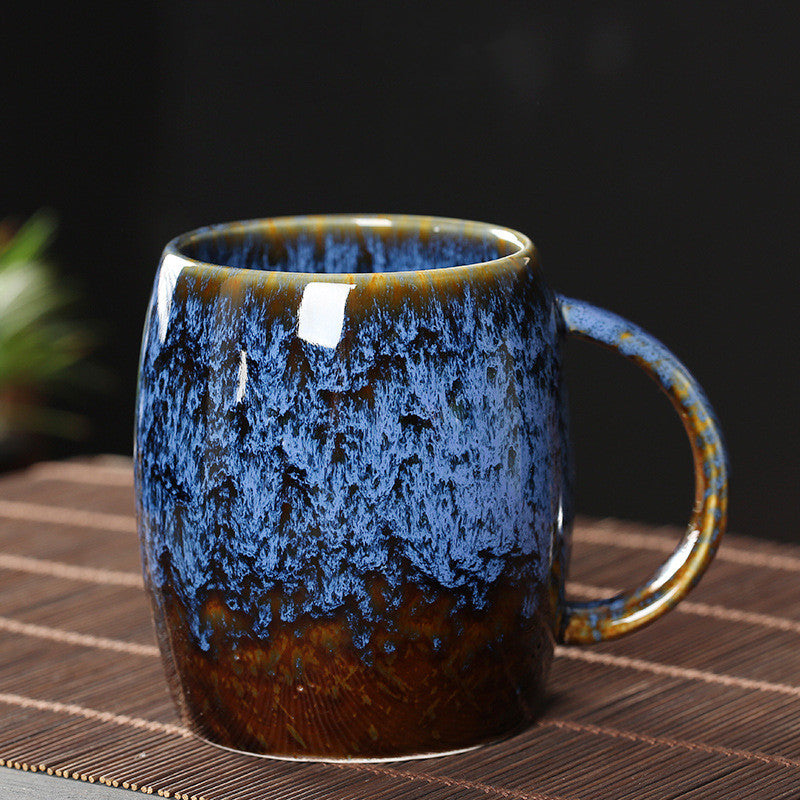 Taza Creativa de Gran Capacidad, Taza de Cerámica Simple para Parejas, Estilo Japonés, Taza de Café Horneada en Horno, Taza para Beber 460ML