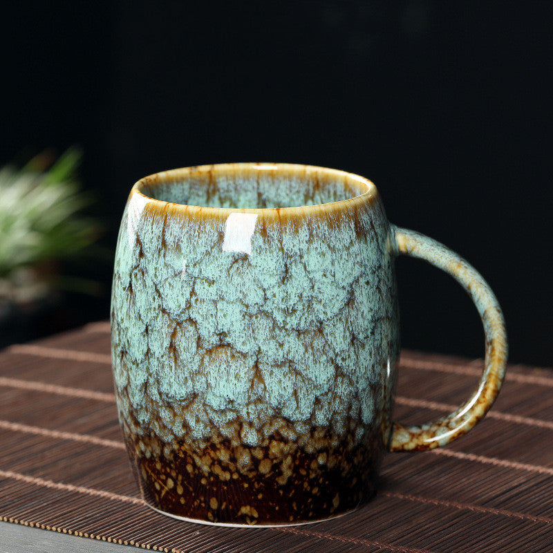 Taza Creativa de Gran Capacidad, Taza de Cerámica Simple para Parejas, Estilo Japonés, Taza de Café Horneada en Horno, Taza para Beber 460ML
