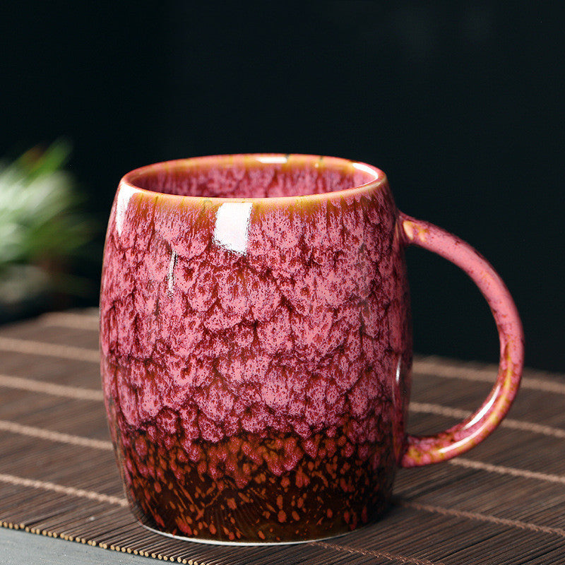 Taza Creativa de Gran Capacidad, Taza de Cerámica Simple para Parejas, Estilo Japonés, Taza de Café Horneada en Horno, Taza para Beber 460ML