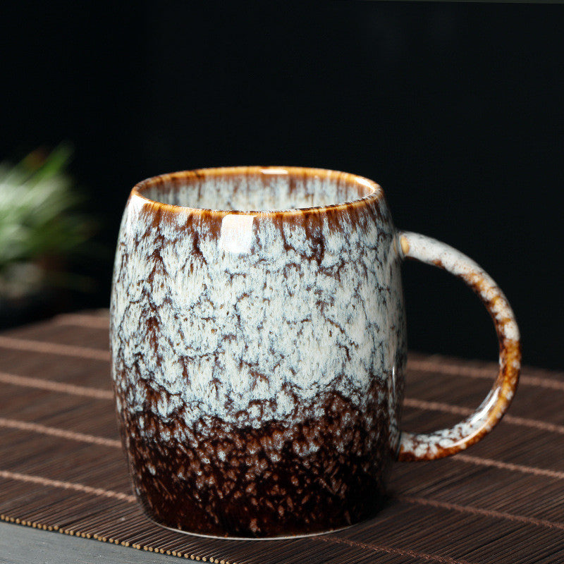 Taza Creativa de Gran Capacidad, Taza de Cerámica Simple para Parejas, Estilo Japonés, Taza de Café Horneada en Horno, Taza para Beber 460ML