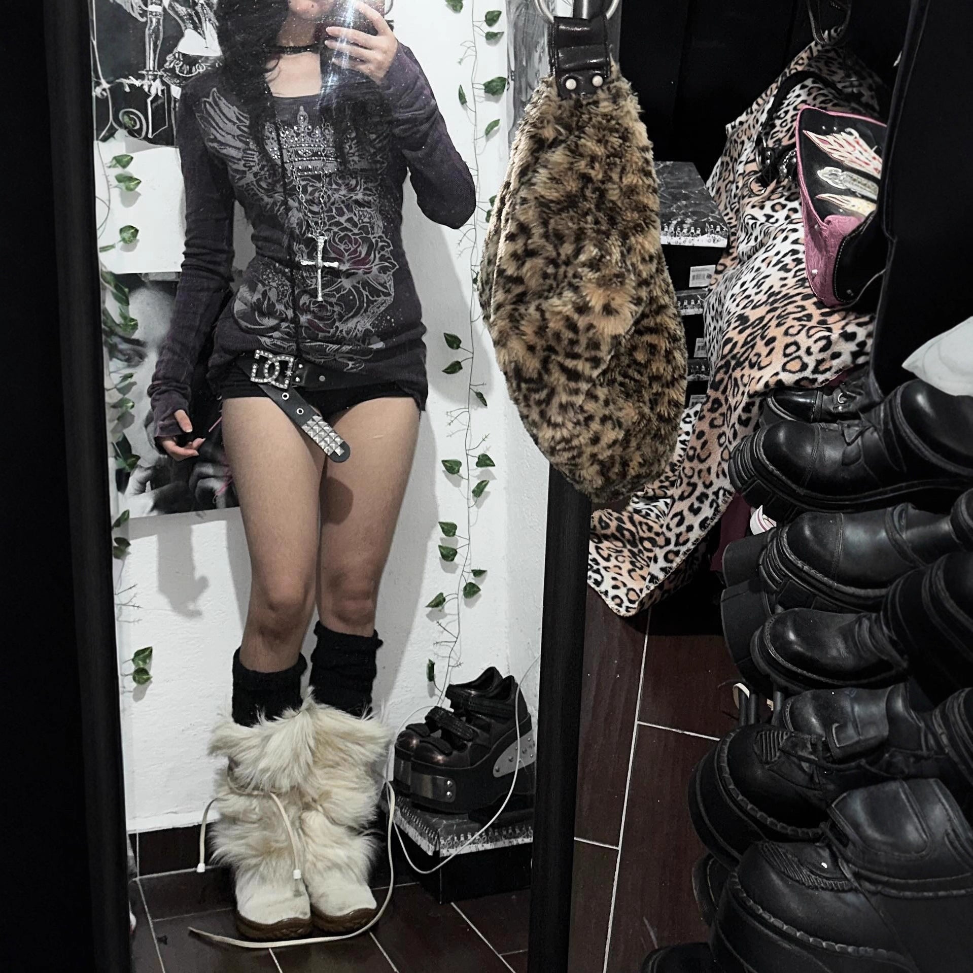 Estilo Gótico Americano Oscuro Chic Chica Manga Larga