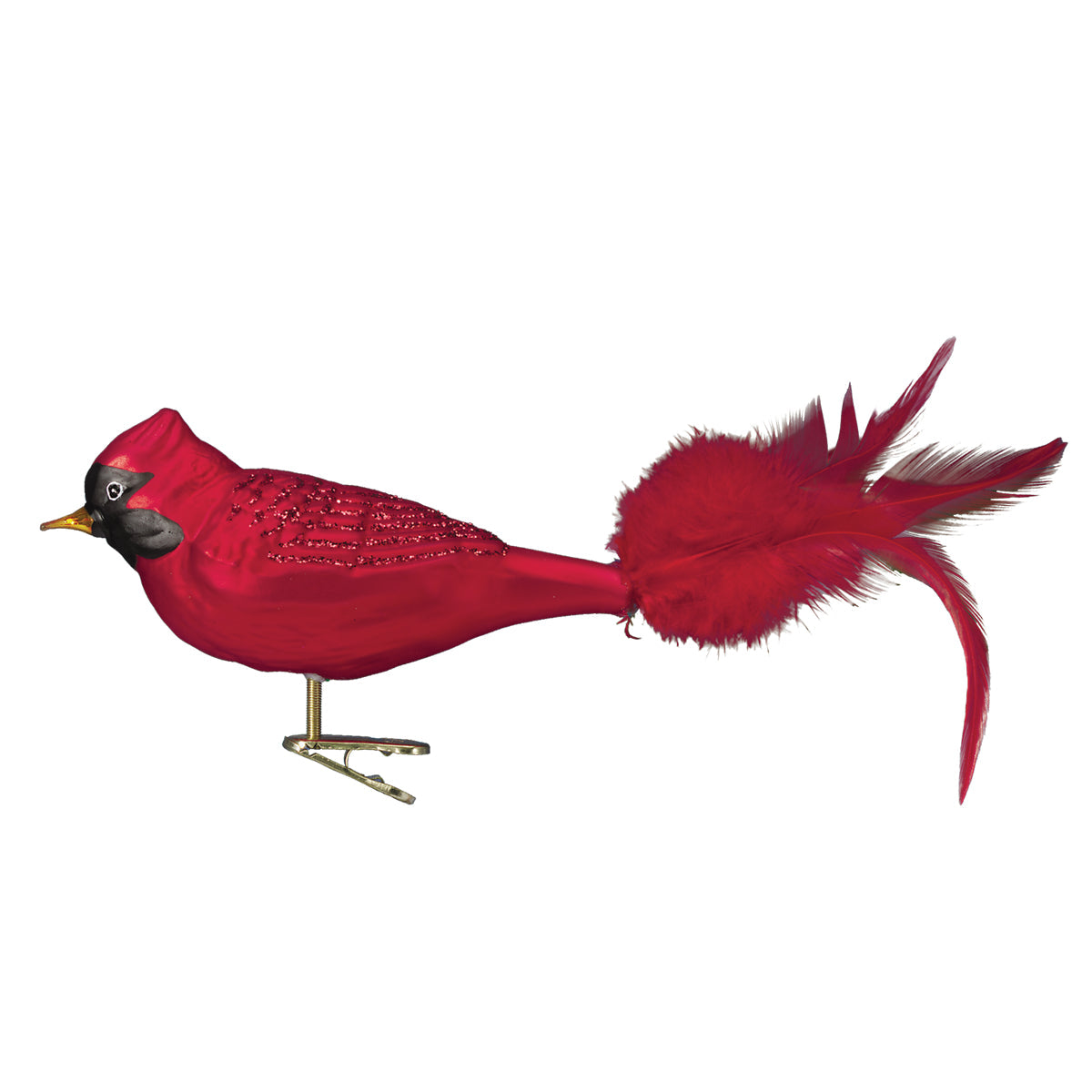 Adorno grande de cardenal rojo