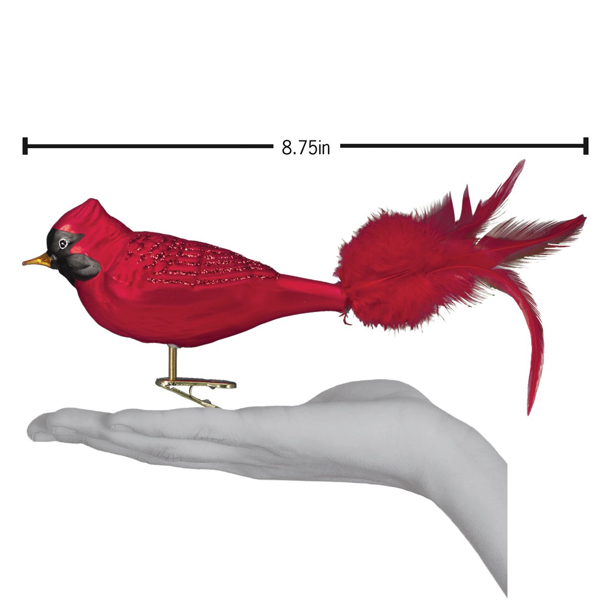 Adorno grande de cardenal rojo