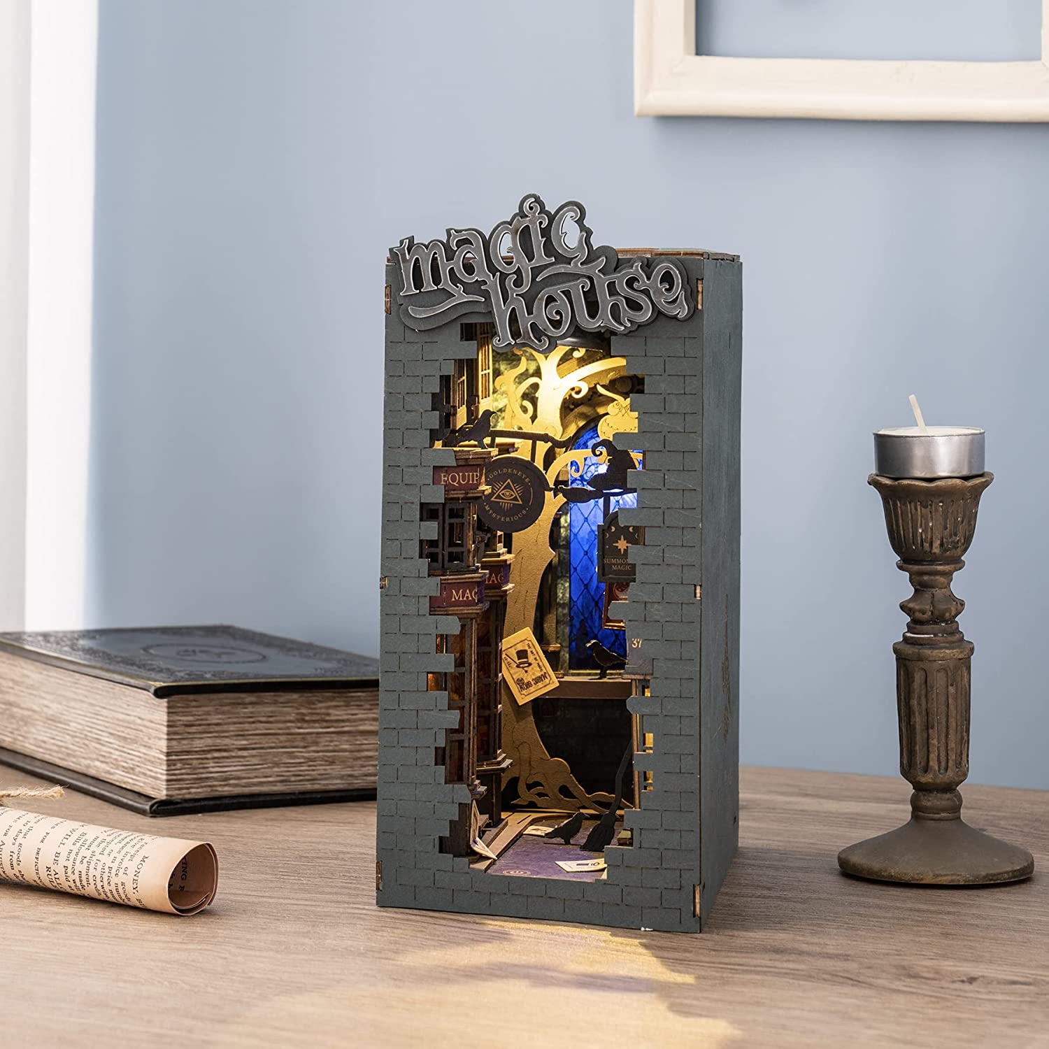 Robotime Rolife Serie Book Nooks Cuentos en libros 4 tipos DIY Casa de Madera en Miniatura Muebles Sakura Densya TGB01 Dropshipping