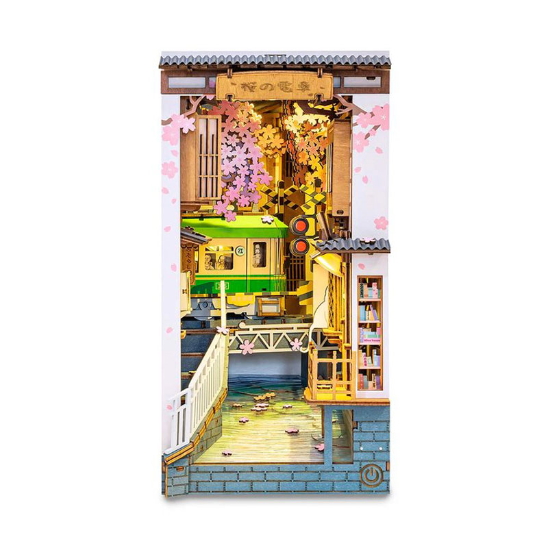 Robotime Rolife Serie Book Nooks Cuentos en libros 4 tipos DIY Casa de Madera en Miniatura Muebles Sakura Densya TGB01 Dropshipping