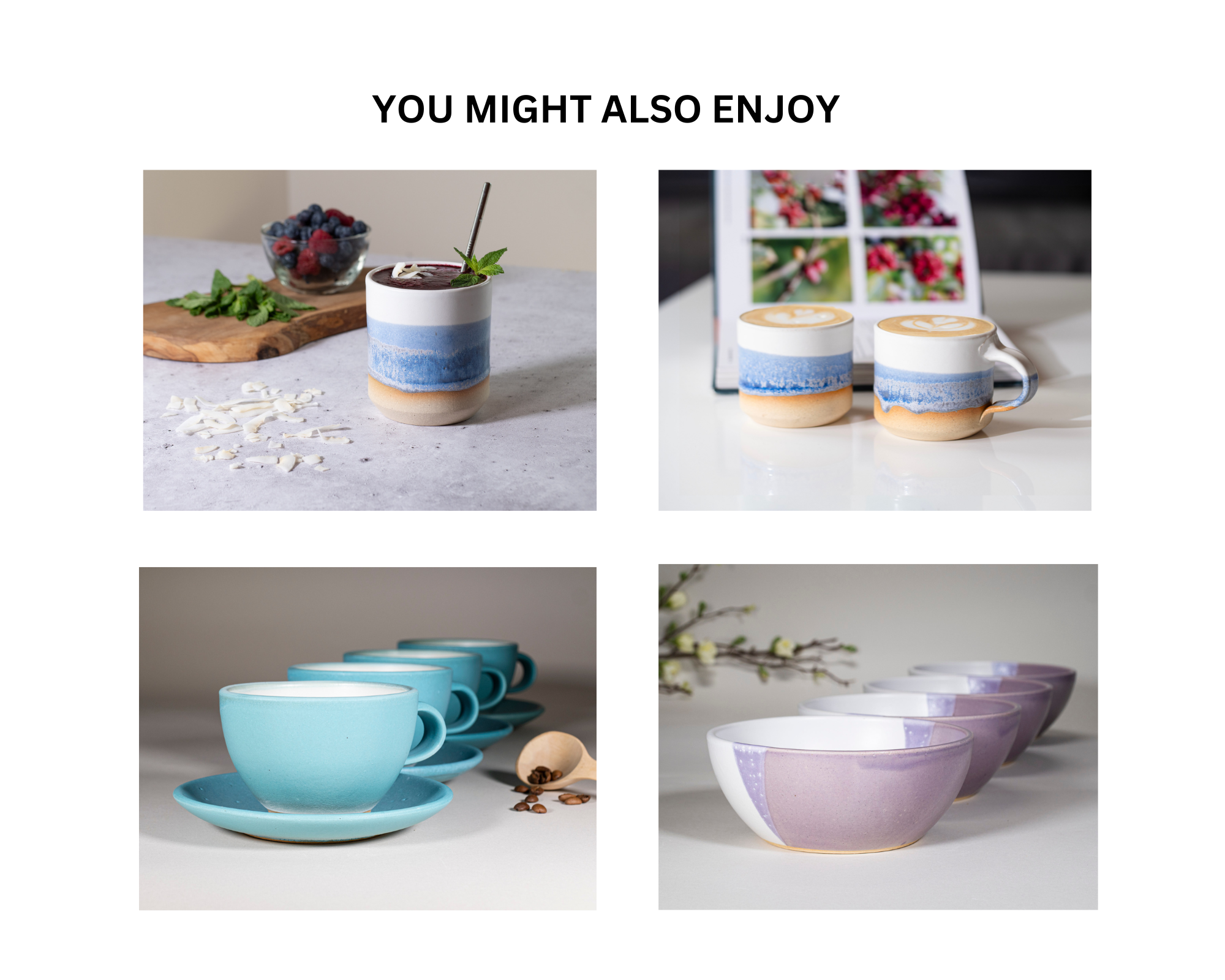 Tea | Ceramic Coffee Tea Mug with Handle Blue