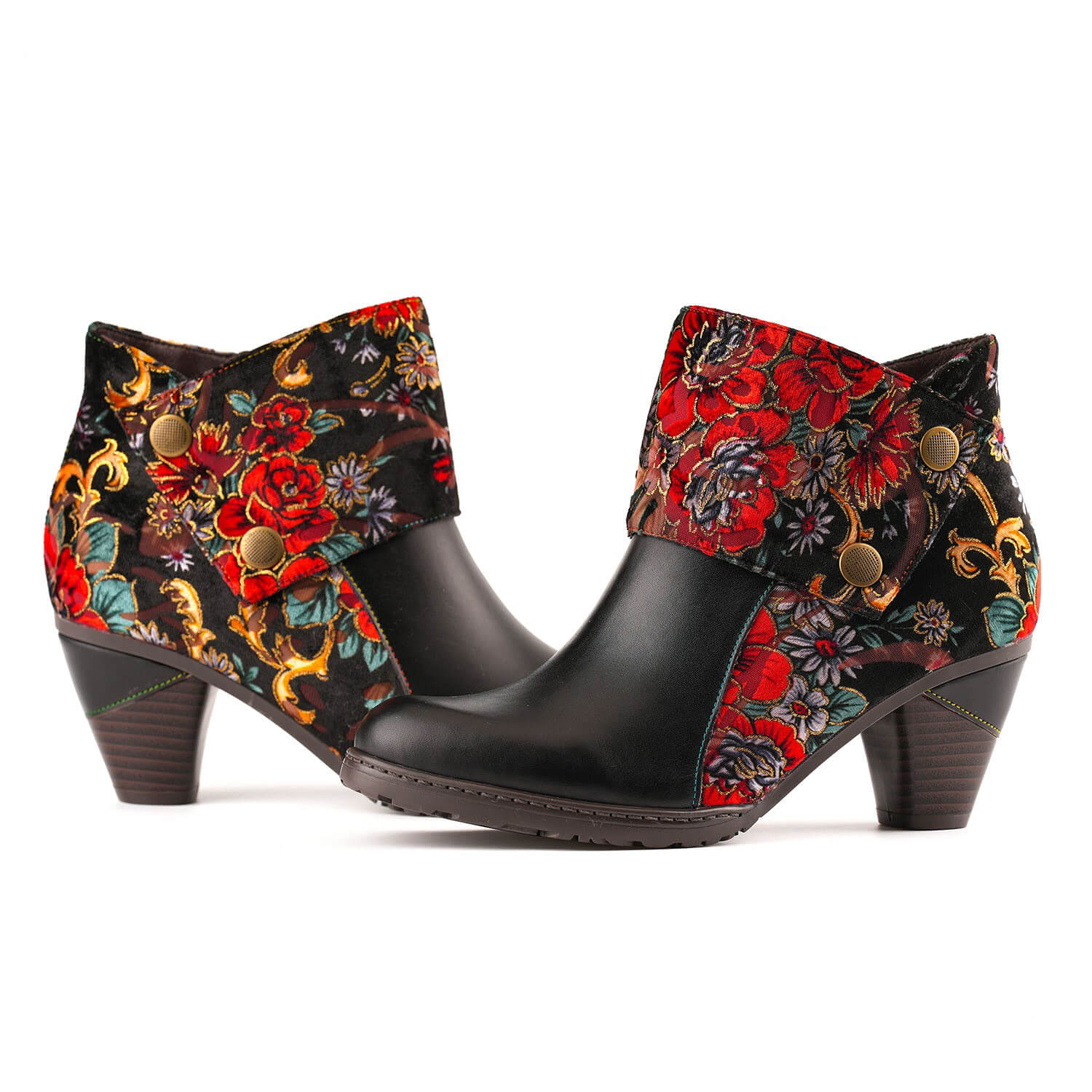 Booty | Retro Handmade Radiant Pattern Ankle Boots
