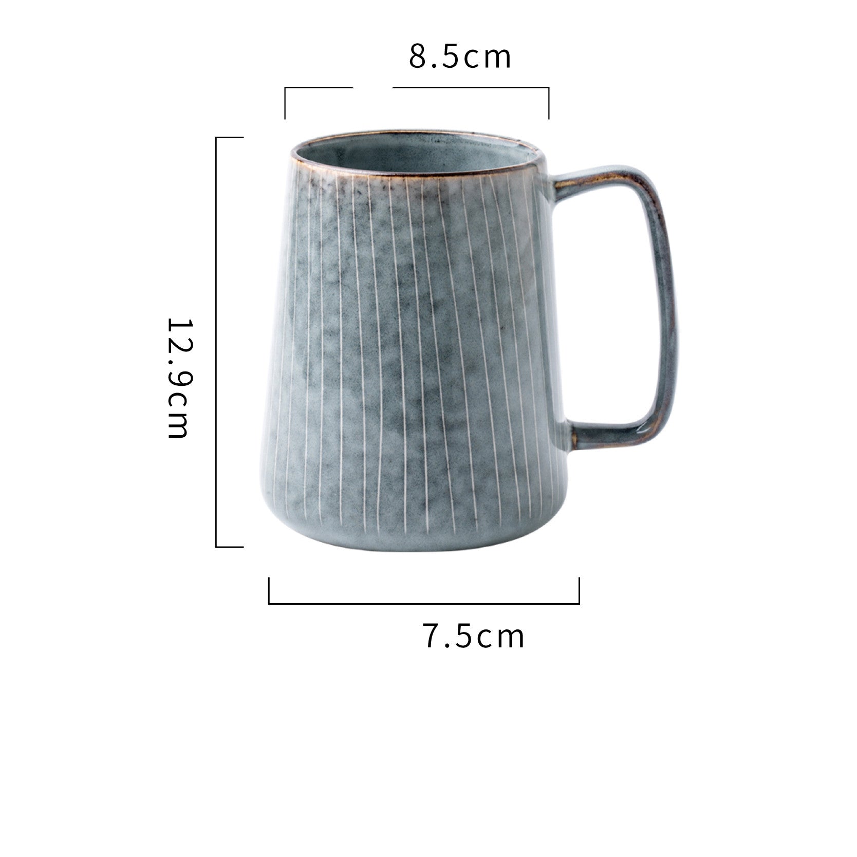 Taza de cerámica vintage "Pot Belly" ligeramente defectuosa