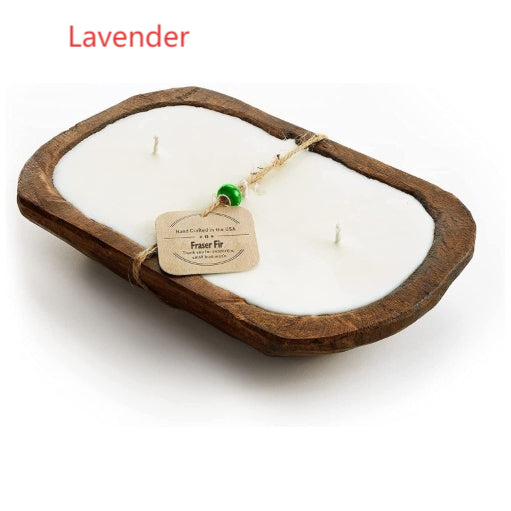 Velas de Lavanda Retro de Madera con Tres Mechas para Aromaterapia