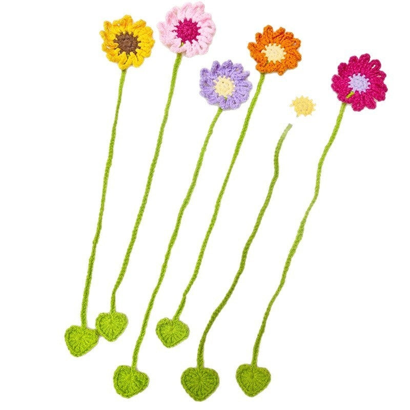 Hand-crocheted Wool Bookmark 4-Strand Milk Cotton