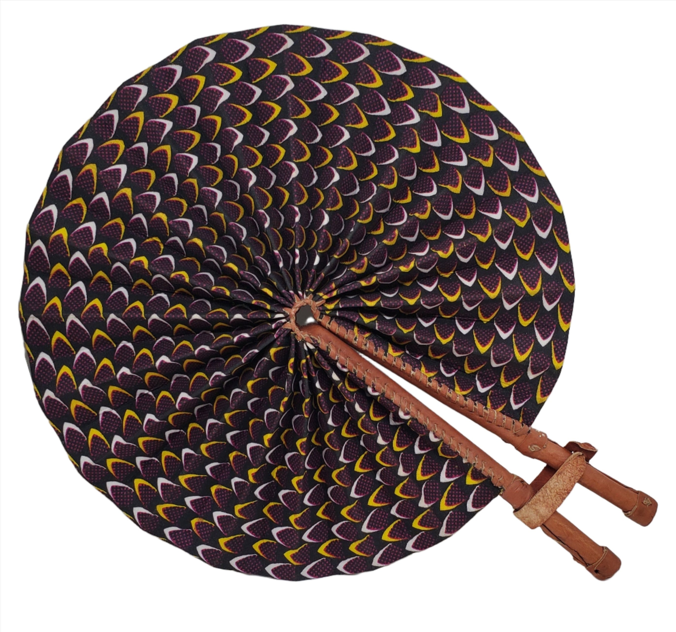 Fan | African Wax Print Fan, Handmade in Ghana