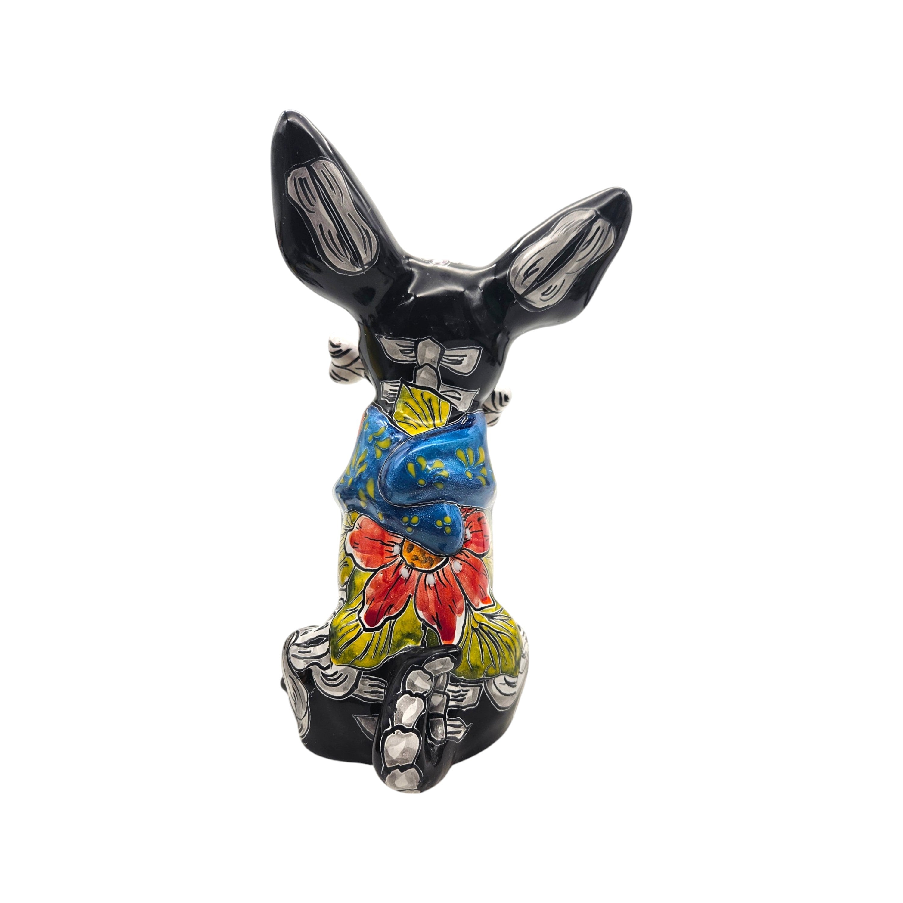 Talavera Figurine | Talavera Chihuahua Holding Bone