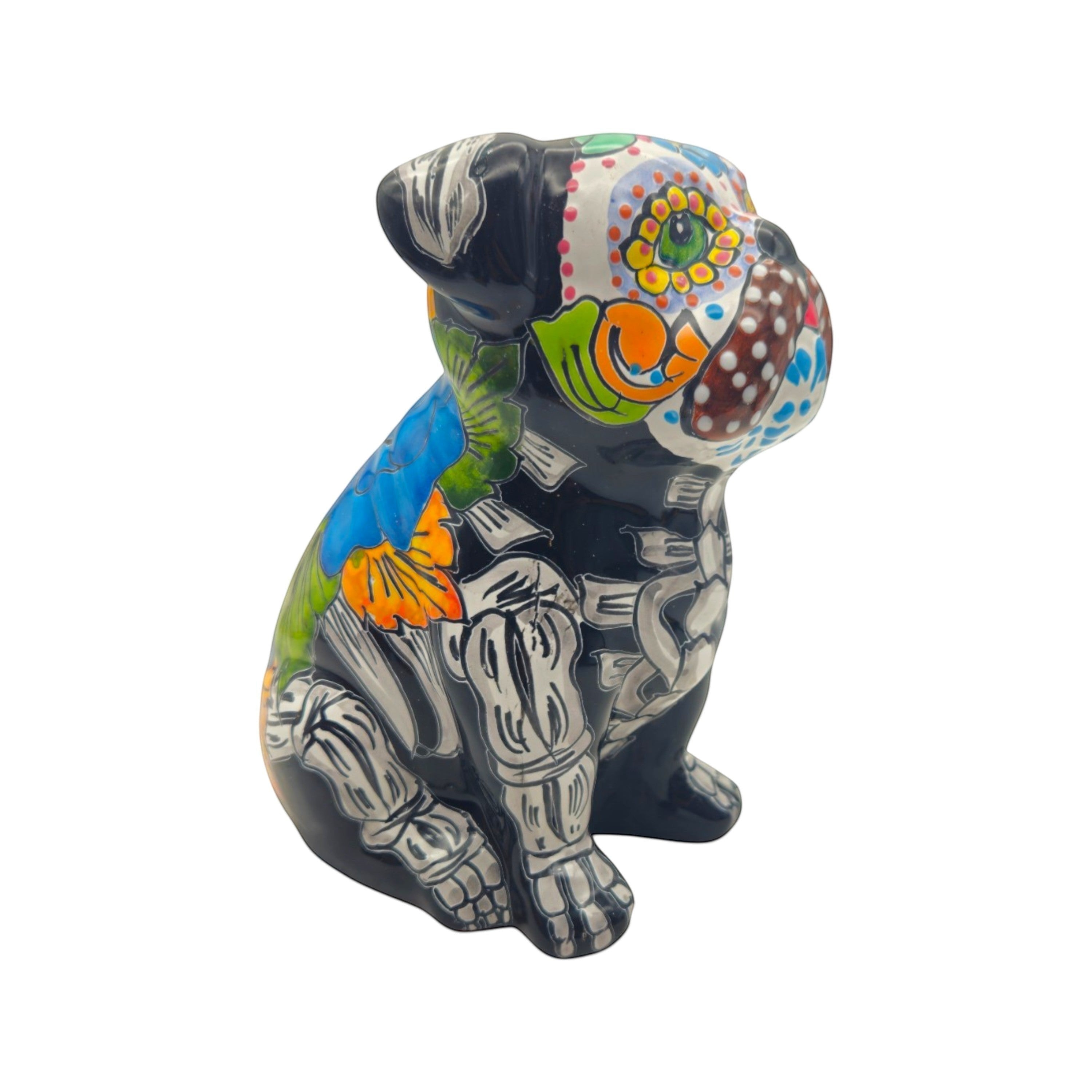 Talavera Statue | Day of the Dead Bulldog Figurine