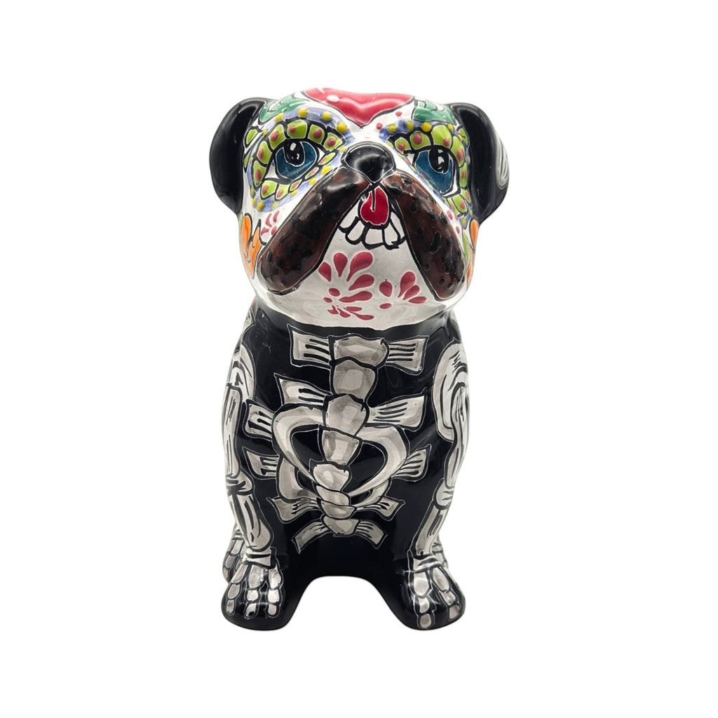 Talavera Statue | Day of the Dead Bulldog Figurine