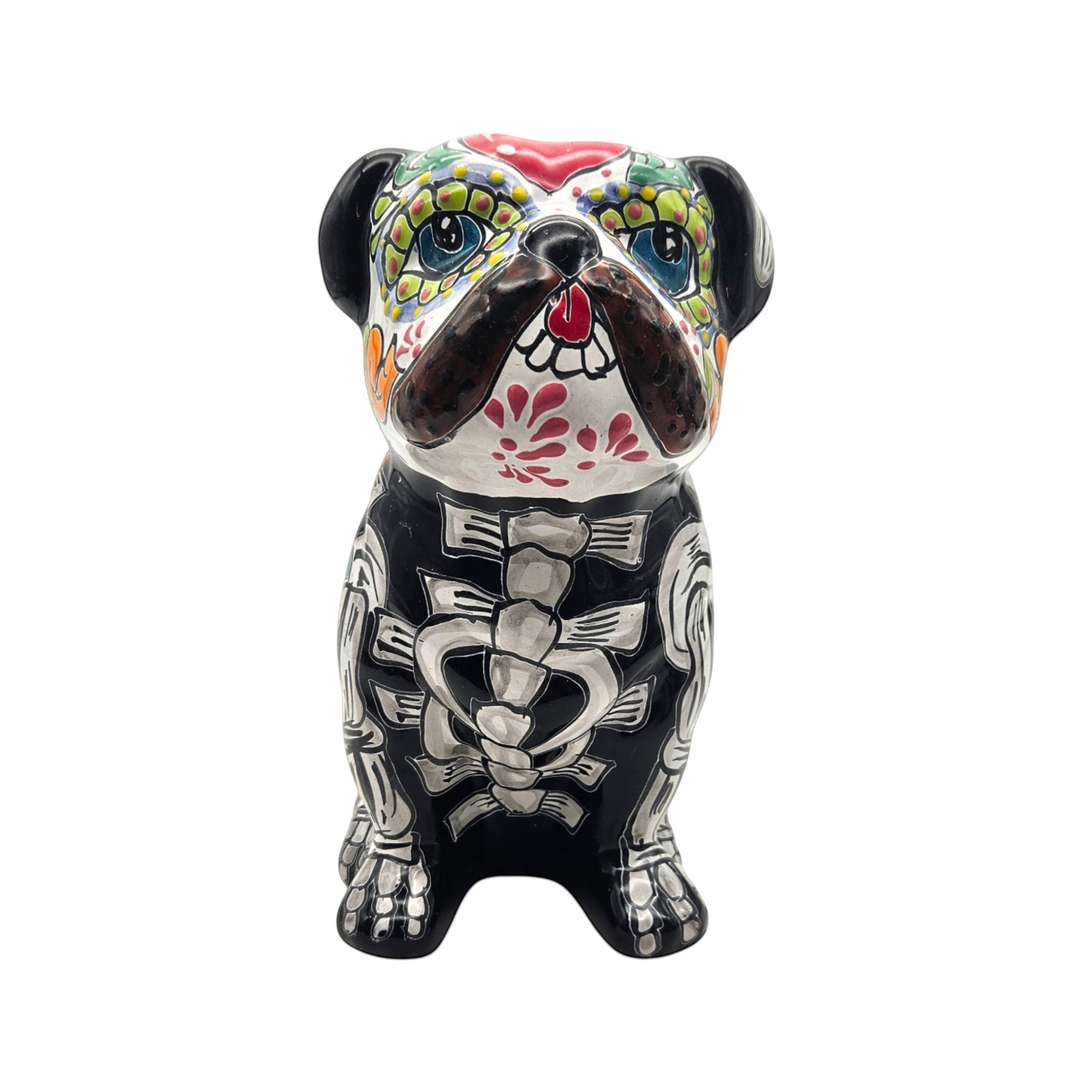 Talavera Statue | Day of the Dead Bulldog Figurine