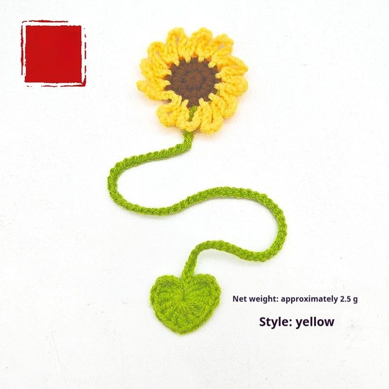 Hand-crocheted Wool Bookmark 4-Strand Milk Cotton